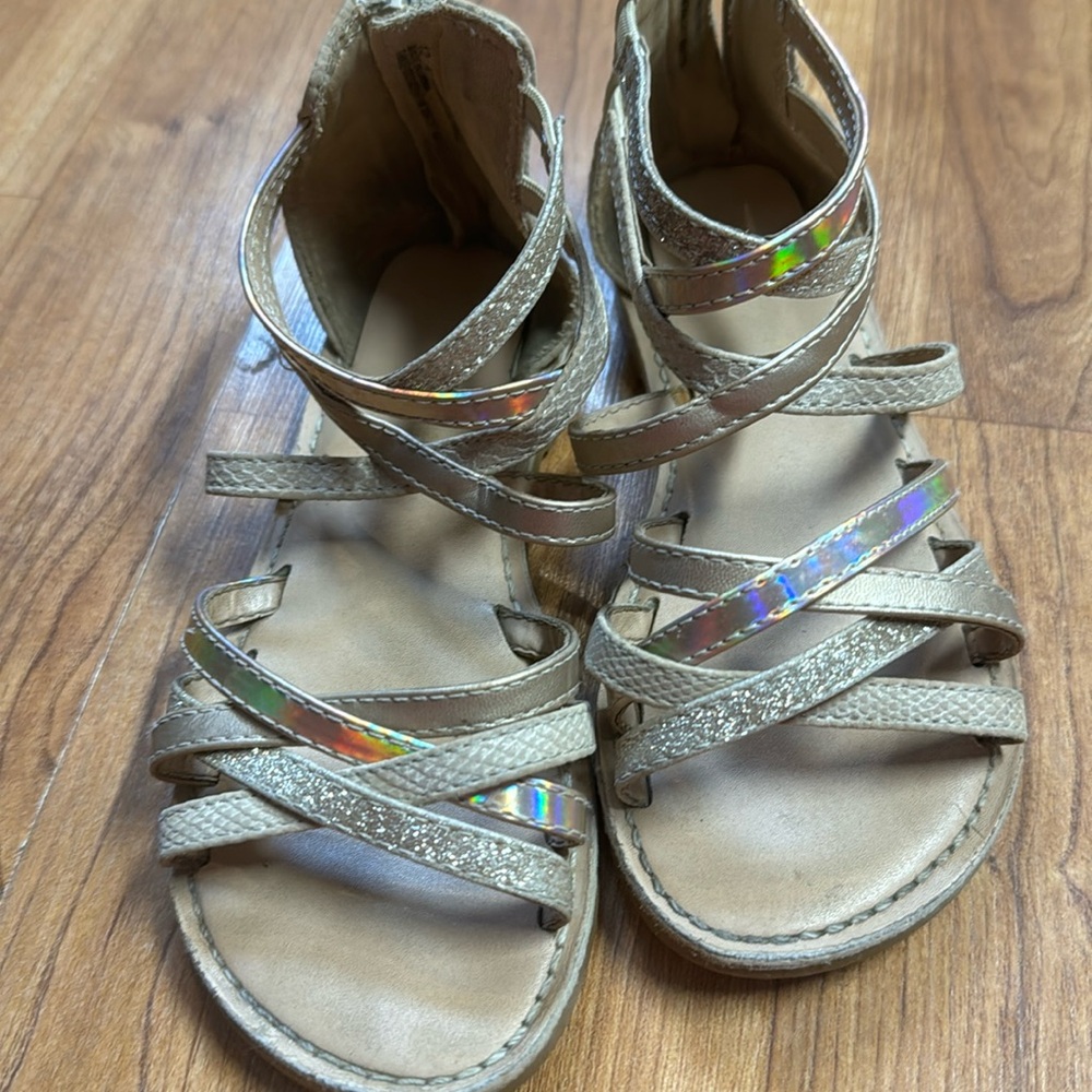 Cat &Jake girls gold sandals size 12